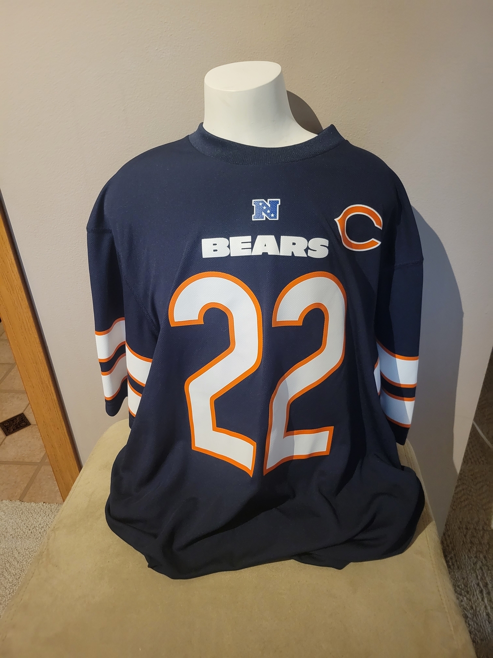 Team Apparel Navy Bears #22 Football Jersey with Orange & White Trim